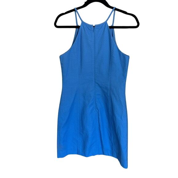 Lilly Pulitzer Pearl Shift Dress Lapis Blue Gold Trim Size 4 — Resort Preppy - Picture 2 of 7